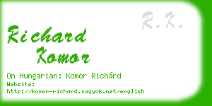 richard komor business card